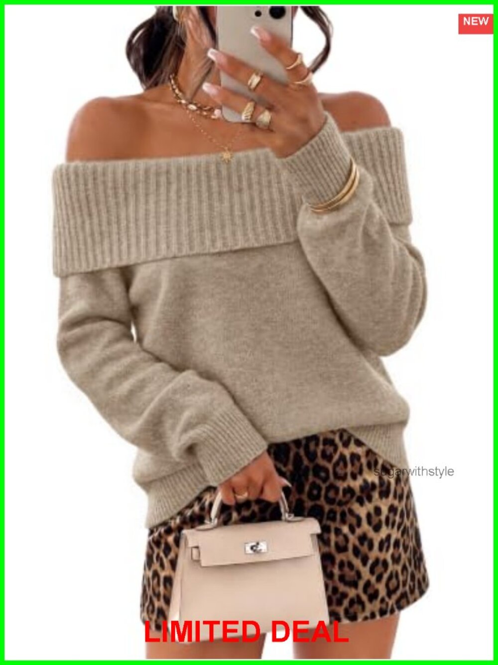 Off The Shoulder Oversized Batwing Sweater Pullover Tunic Fall Winter